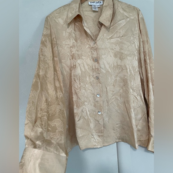 Vintage Como Seta Silk Safari Animal Top - Picture 4 of 9
